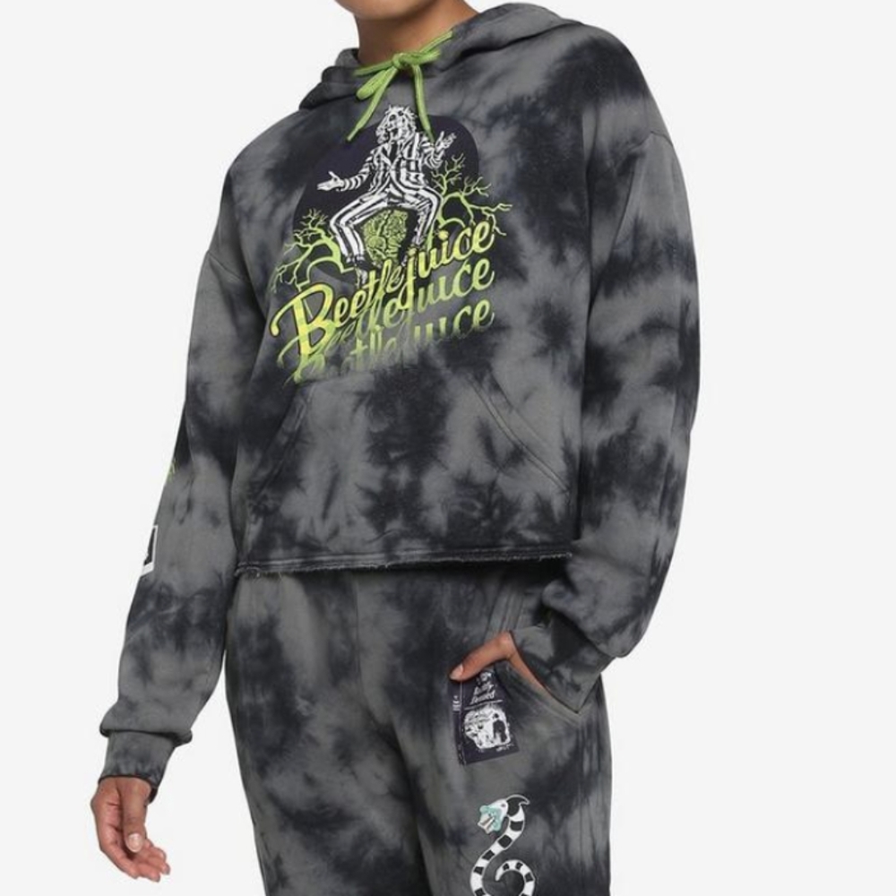 Hot Tropic Beetlejuice Hoodie Crop Top